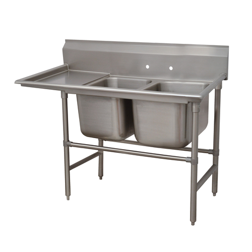 Advance Tabco 94-2-36-24L 45" H x 64" W x 27" D 14 Gauge 304 Stainless Steel 2-Compartment Regaline Sink