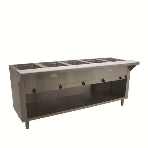 Advance Tabco HF-5E-240-BS 5 Pans Stainless Steel Open Well Electric Hot Food Table - 208-204 Volts