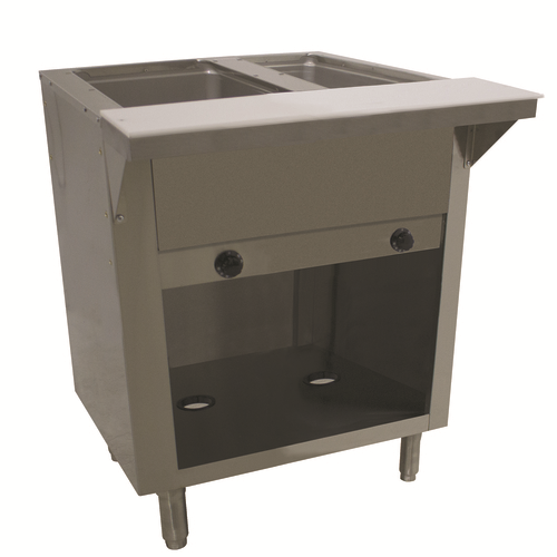 Advance Tabco HF-2G-LP-BS 2 Pans Stainless Steel Open Well Enclosed Base Liquid Propane Hot Food Table