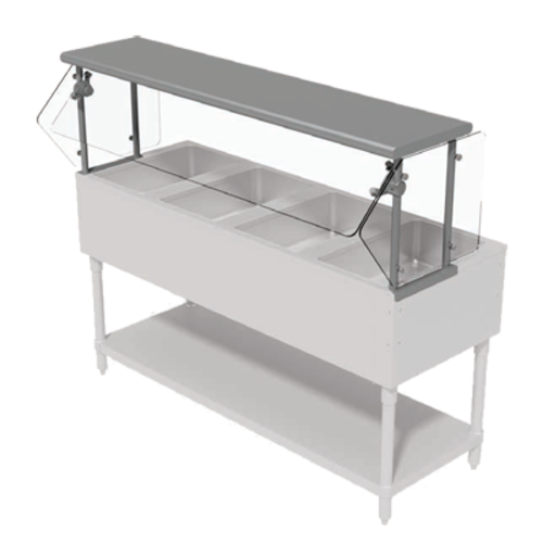 Advance Tabco GSG-15-3WELL 49" W Tempered Glass Single-Sided Sleek Shield Food Shield
