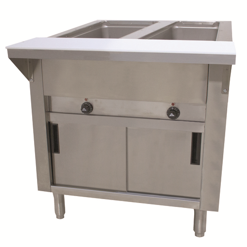 Advance Tabco SW-2E-120-DR 2 Pans Stainless Steel Sealed Well Enclosed Storaged Base Electric Hot Food Table - 120 Volts