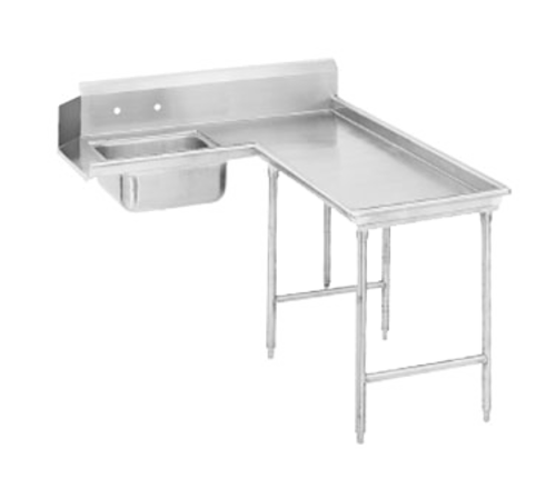 Advance Tabco DTS-G70-96R 95" L 16 Gauge 304 Stainless Steel L-Shaped Island-Soil Dishtable