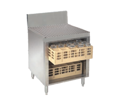 Advance Tabco PRCR-24-24 24" W x 30" D Stainless Steel Drainboard Top Prestige Underbar Glass Rack Storage Unit