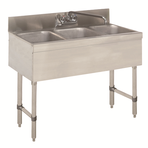 Advance Tabco SLB-33C 36" W x 18" D Stainless Steel 3 Bowls Special Value Sink Unit