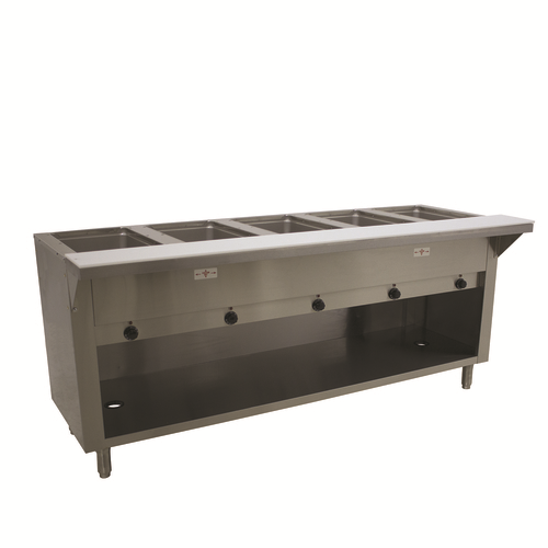 Advance Tabco SW-5E-240-BS 5 Pans Stainless Steel Sealed Well Electric Hot Food Table - 208-240 Volts