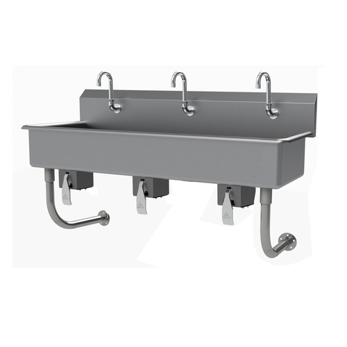 Advance Tabco FC-WM-60KV 60" W x 19.5" D x 29.5" H 16 Gauge 304 Stainless Steel Wall Mounted Multiwash Hand Sink
