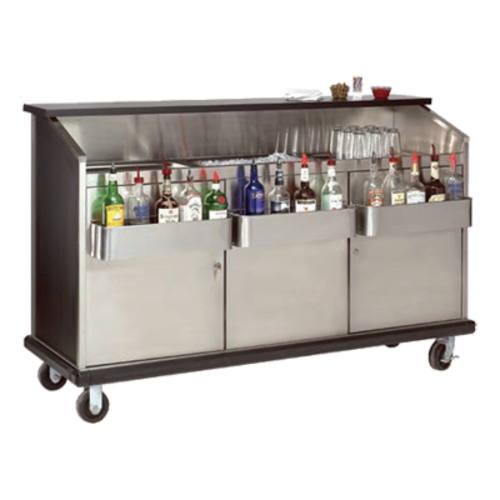 Advance Tabco AMS-6B 74.38" W Stainless Steel Interior with Open Storage Portable Bar