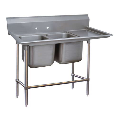 Advance Tabco 94-82-40-24R 45" H x 72" W x 36" D 14 Gauge 304 Stainless Steel 2-Compartment Regaline Sink