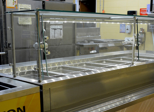 Advance Tabco GSGC-12-36 36" W Tempered Glass Single-Sided Sleek Shield Food Shield