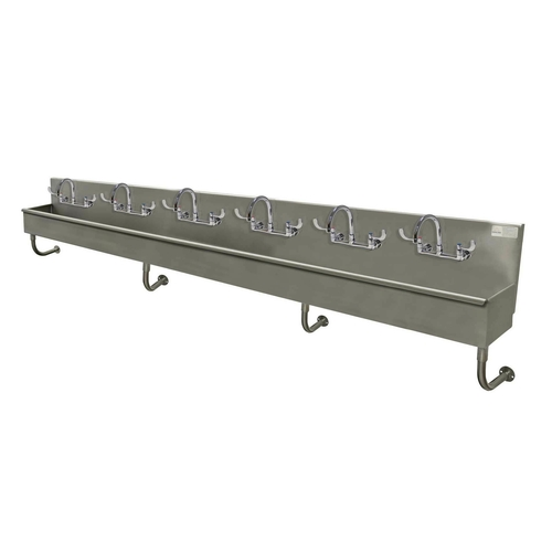 Advance Tabco 19-18-120-F 120" W x 19.5" D x 30.75" H 16 Gauge 304 Stainless Steel Wall Mounted Multiwash Hand Sink