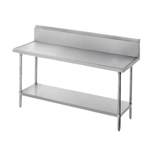 Advance Tabco VKS-3612 144" W x 36" D 304 Stainless Steel 14 Gauge Work Table 10" Backsplash