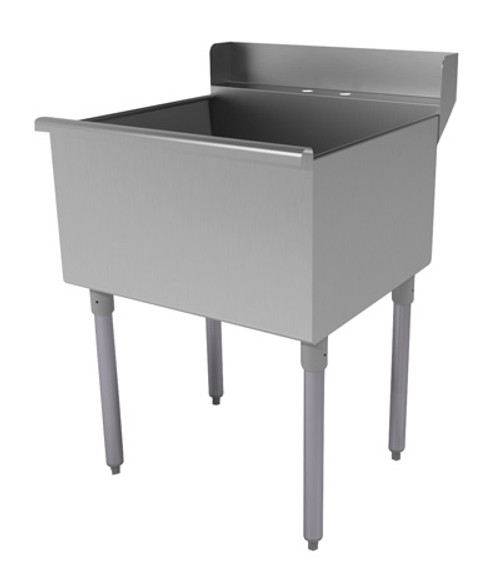 Advance Tabco 6-1-24D 24" W x 26" D x 37" H 16 Gauge 340 Stainless Steel 1-Compartment Square Corner Scullery Sink