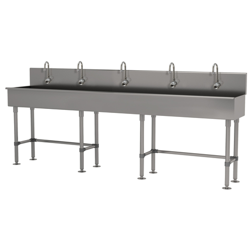 Advance Tabco 19-FM-100EF 100" W x 19.5" D x 42.5" H 16 Gauge 304 Stainless Steel Freestanding Multiwash Hand Sink