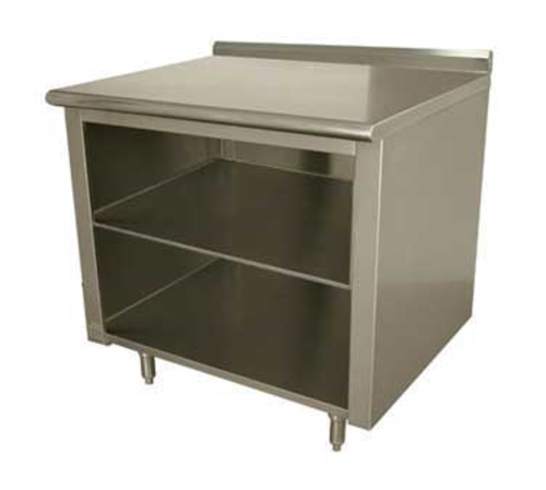 Advance Tabco EF-SS-367M 84" W x 36" D x 1.5" H 304 Stainless Steel 14 Gauge Open Front Work Table