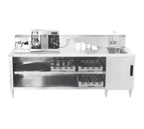 Advance Tabco BEV-30-144R 144" W Stainless Steel Enclosed Base with Deep Sink on Right Beverage Table