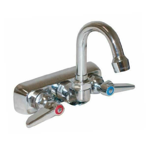 Advance Tabco K-69 4" Centers Splash Mounted T&S Faucet with 3" Gooseneck