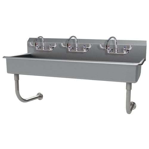 Advance Tabco FS-WM-60-ADA-F 60" W x 19.5" D x 25.5" H 14 Gauge 304 Stainless Steel Wall Mounted Multiwash Hand Sink