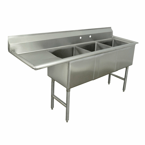 Advance Tabco FC-3-2430-30L 105" W 16 Gauge Stainless Steel Base Fabricated Sink