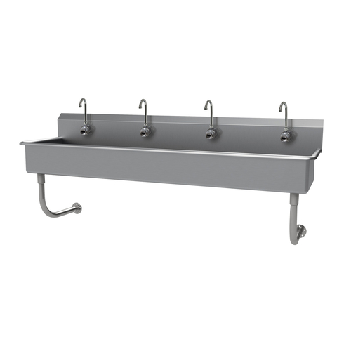 Advance Tabco FS-WM-80EF 80" W x 19.5" D x 29.5" H 14 Gauge 304 Stainless Steel Wall Mounted Multiwash Hand Sink
