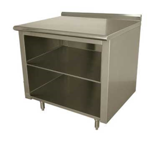 Advance Tabco EF-SS-3612M 144" W x 36" D x 1.5" H 304 Stainless Steel 14 Gauge Open Front Work Table