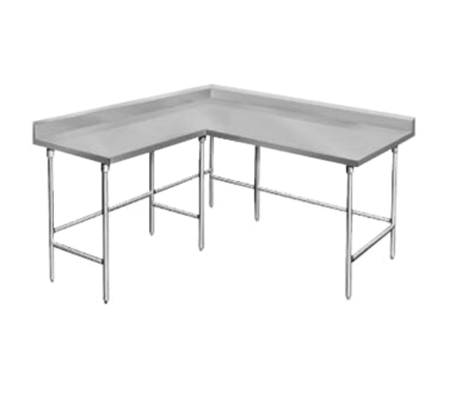 Advance Tabco KTMS-2411 132" W x 24" D 304 Stainless Steel 14 Gauge L-Shaped Work Table