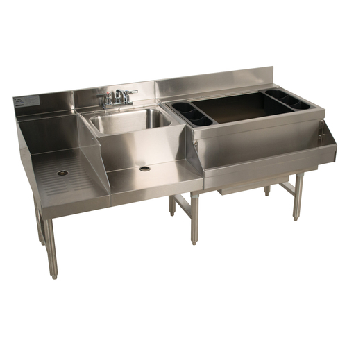 Advance Tabco CRU-60R 60" W x 21" D x 33" H Stainless Steel Underbar Basics Uni-Serv Speed Bar