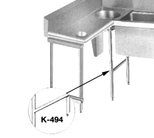Advance Tabco K-494 Stainless Steel Welded Leg