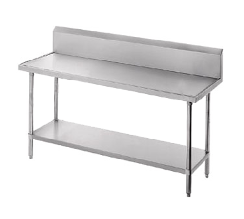 Advance Tabco VKS-308 96" W x 30" D 14 Gauge 304 Stainless Steel Top Galvanized Adjustable Undershelf Work Table
