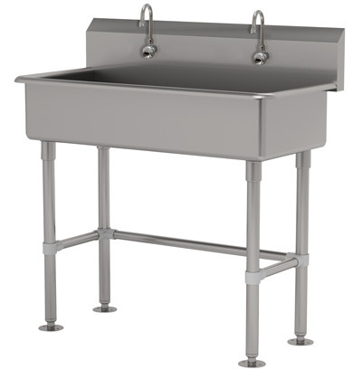 Advance Tabco FC-FM-40EF 40" W x 19.5" D 16 Gauge Freestanding Multiwash Hand Sink