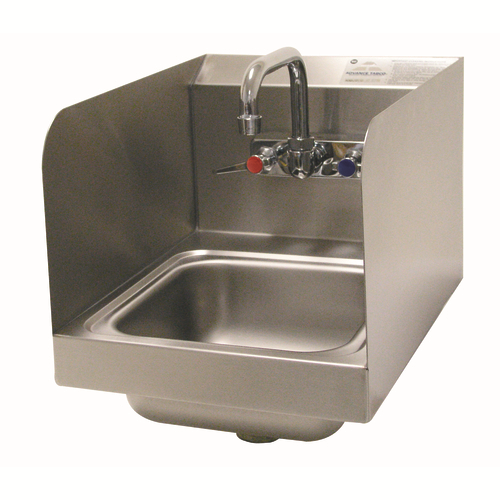 Advance Tabco 7-PS-56 12" W x 16" D Wall Mounted Hand Sink with Side Splashes