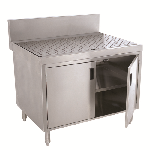 Advance Tabco PRSCD-24-42-M 42" W x 30" D Enclosed Cabinet Base 7" Splash Prestige Underbar Drainboard Cabinet
