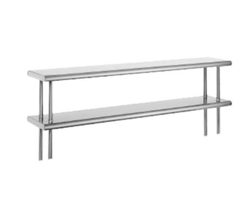 Advance Tabco ODS-15-144 144" W x 15" D 18 Gauge 430 Stainless Steel Double Overshelf