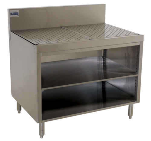 Advance Tabco PRSCO-19-42-M 42" W x 25" D Open Cabinet Base 7" Splash Prestige Underbar Drainboard Cabinet