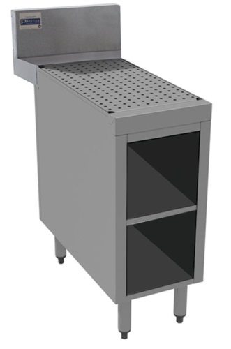 Advance Tabco PRSCO-24-12-M 12" W x 30" D Open Cabinet Base 7" Splash Prestige Underbar Drainboard Cabinet