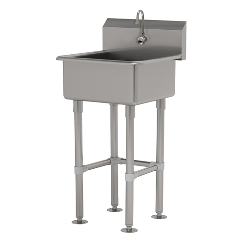 Advance Tabco FS-FM-2219EF 20" W x 19.5" D x 10" Deep Bowl 14 Gauge Stainless Steel Freestanding Service Sink