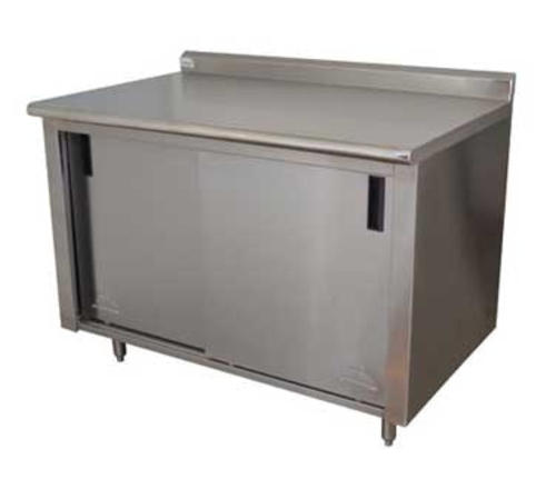 Advance Tabco CF-SS-246 72" W x 37" D 14 Gauge 300 Stainless Steel Sliding Door Work Table