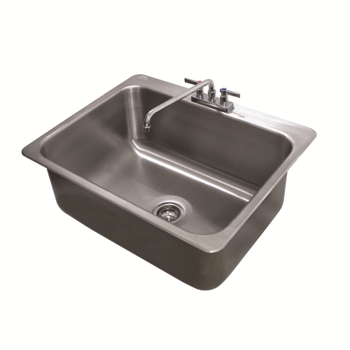 Advance Tabco DI-1-2812 31" W x 25" D x 12" H 18 Gauge 304 Stainless Steel 1-Compartment Drop-In Sink