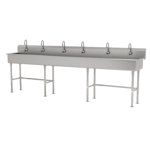 Advance Tabco FC-FM-120EF 120" W x 19.5" D 16 Gauge Freestanding Multiwash Hand Sink