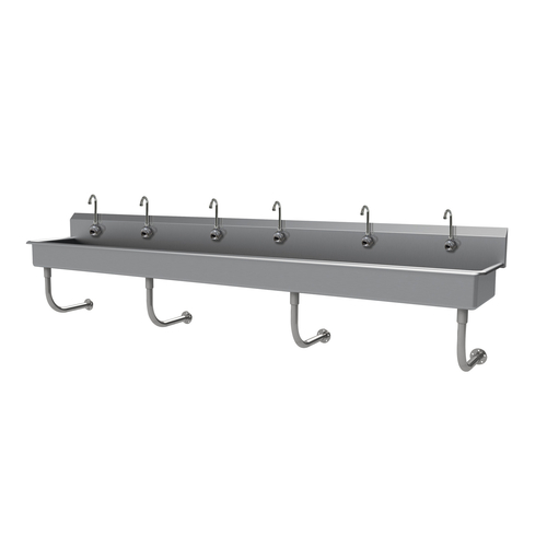 Advance Tabco FS-WM-120EFADA 120" W x 19.5" D x 25.5" H 14 Gauge 304 Stainless Steel Wall Mounted Multiwash Hand Sink