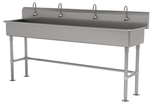 Advance Tabco FC-FM-100EF 100" W x 19.5" D 16 Gauge Freestanding Multiwash Hand Sink
