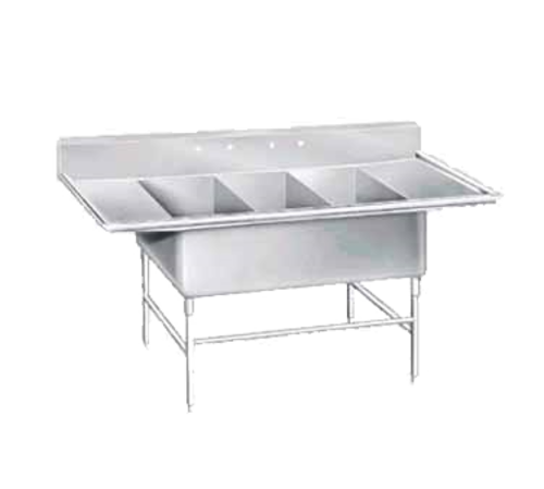 Advance Tabco K7-3-2430-24RL 120" W 16 Gauge Stainless Steel Base Super Size Fabricated Sink