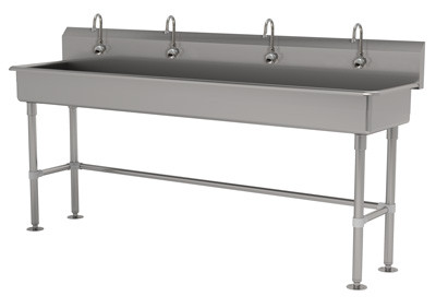 Advance Tabco FC-FM-80EFADA 80" W x 19.5" D 16 Gauge Freestanding Multiwash Hand Sink