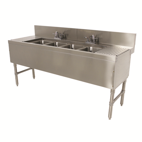 Advance Tabco PRB-24-64C 72" W x 25" D Stainless Steel Prestige Underbar Sink Unit