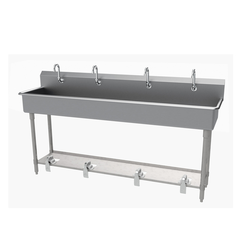 Advance Tabco FC-FM-80FV 80" W x 19.5" D 16 Gauge Freestanding Multiwash Hand Sink