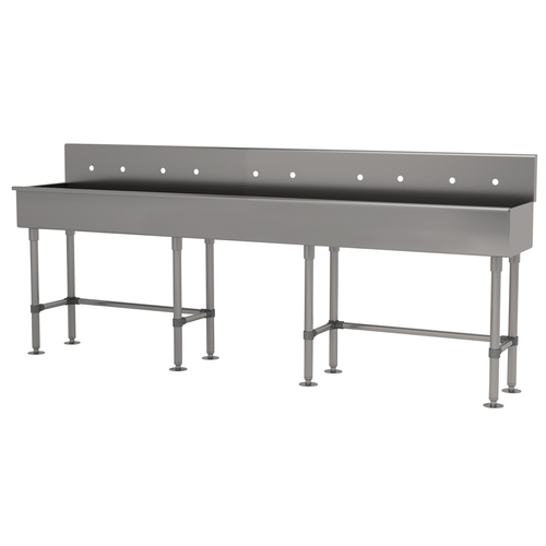 Advance Tabco 19-FM-100-F 100" W x 19.5" D x 42.5" H 16 Gauge 304 Stainless Steel Freestanding Multiwash Hand Sink