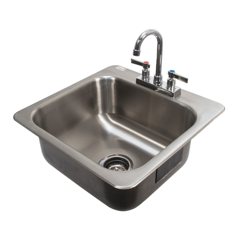Advance Tabco DI-1-168 19" W x 19" D x 8" H 18 Gauge 304 Stainless Steel 1-Compartment Drop-In Sink