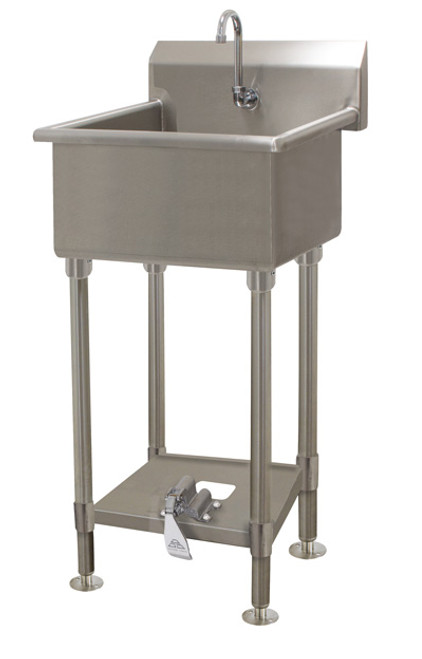 Advance Tabco FS-FM-3119FV 28" W x 19.5" D x 14 Gauge Stainless Steel Freestanding Service Sink