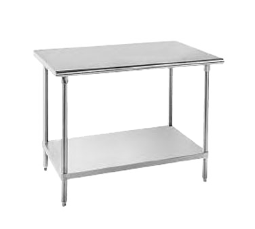 Advance Tabco MS-245 60" W x 24" D Stainless Steel Base 16 Gauge Flat Top Work Table with Undershelf