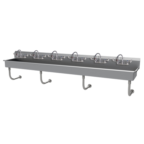 Advance Tabco FS-WM-120-ADA-F 120" W x 19.5" D x 25.5" H 14 Gauge 304 Stainless Steel Wall Mounted Multiwash Hand Sink