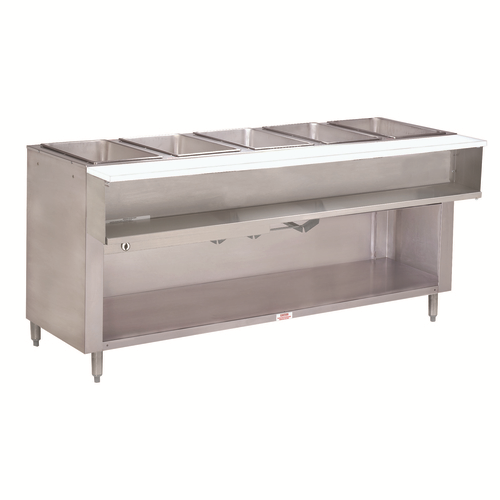 Advance Tabco WB-5G-NAT-BS 5 Pans Stainless Steel Open Well Enclosed Base Natural Gas Hot Food Table
